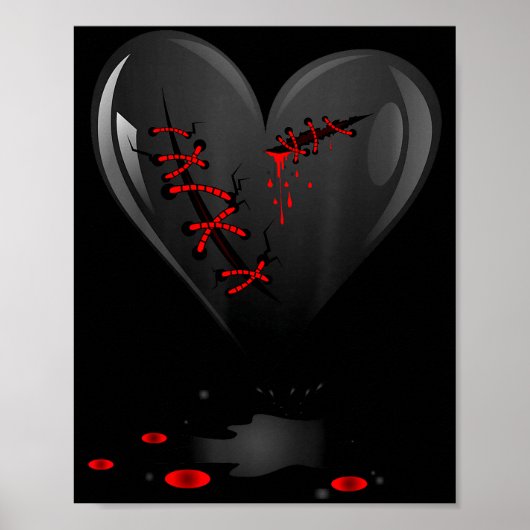 Zwarte bloedende open gesneden gebroken genezende  poster (Voorkant)