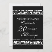 Zwarte bloem 20e jubileumfeest uitnodiging (Voorkant)