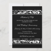 Zwarte bloem 20e verjaardagsfeest uitnodiging (Achterkant)