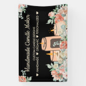 Zwarte Bloem Aromatherapie Handgemaakte Soja Kaars Spandoek (Verticaal)