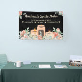 Zwarte Bloem Aromatherapie Handgemaakte Soja Kaars Spandoek (Beurs)