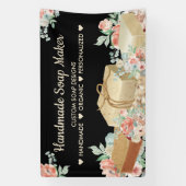 Zwarte Bloem Aromatherapie Handgemaakte Zeep Spandoek (Verticaal)