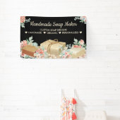 Zwarte Bloem Aromatherapie Handgemaakte Zeep Spandoek (Insitu)