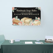 Zwarte Bloem Aromatherapie Handgemaakte Zeep Spandoek (Beurs)
