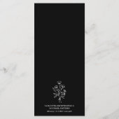 Zwarte Bloem Boheemse Eenvoudige Botanische Menu (Achterkant)