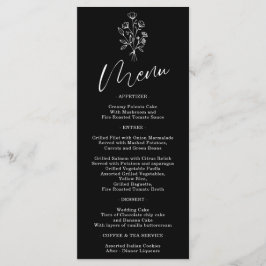 Zwarte Bloem Boheemse Eenvoudige Botanische Menu