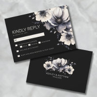 Zwarte Bloem Bruiloft RSVP