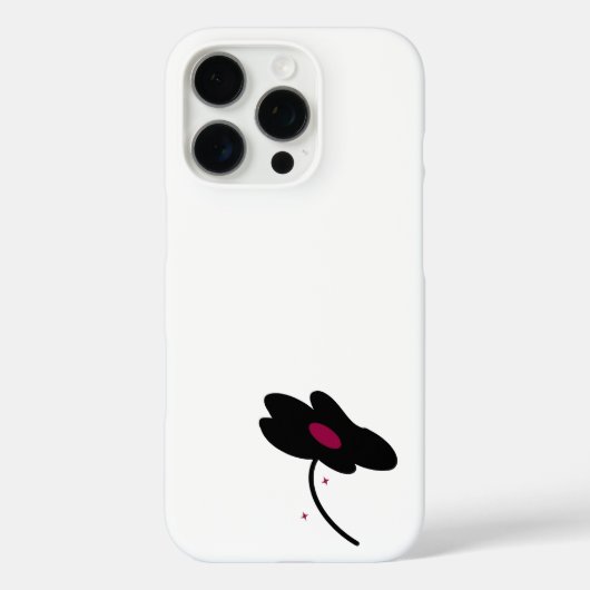 Zwarte bloem Case-Mate iPhone case (Achterkant)