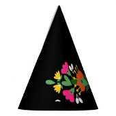 Zwarte Bloem Fiesta Mexicaanse Borduurwerk Verjaar Feesthoedjes (Links)