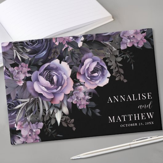 Zwarte Bloem Gothic Trouwen Gastenboek