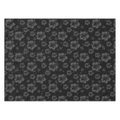 Zwarte bloem illustratie op zwarte achtergrond tafelkleed (Voorkant (Horizontaal))