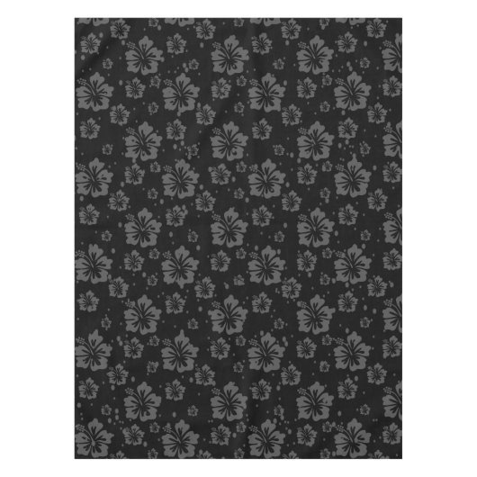 Zwarte bloem illustratie op zwarte achtergrond tafelkleed (Voorkant)