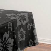 Zwarte bloem illustratie op zwarte achtergrond tafelkleed (Voorbeeld)