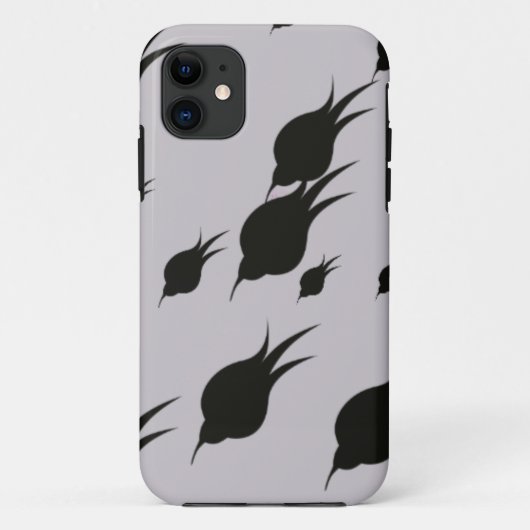 zwarte bloem in sneeuwvlokken Case-Mate iPhone case (Achterkant)