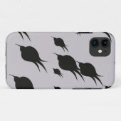 zwarte bloem in sneeuwvlokken Case-Mate iPhone case (Achterkant (horizontaal))
