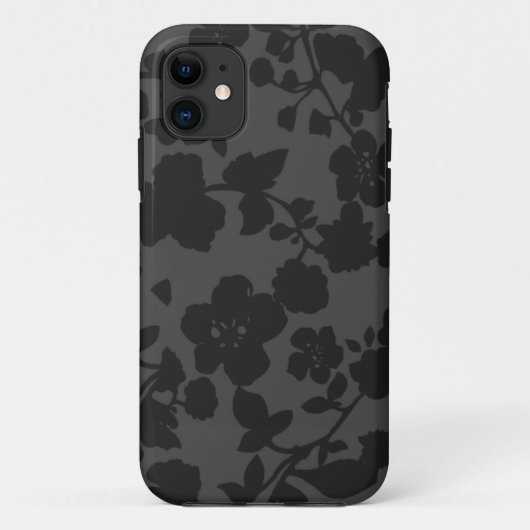 Zwarte bloem iPhone 5S hoesje (Achterkant)
