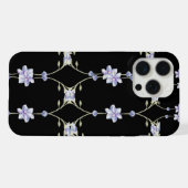 Zwarte bloem iPhone hoesje (Achterkant horizontaal)