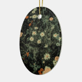 zwarte bloem keramisch ornament (Links)