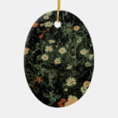 zwarte bloem keramisch ornament (Voorkant)