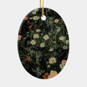 zwarte bloem keramisch ornament