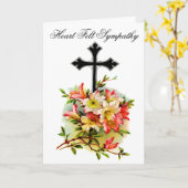 Zwarte Bloem Kruis Sympathie Kaart 17 (Gele Bloem)