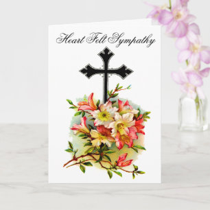 Zwarte Bloem Kruis Sympathie Kaart 17