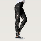 Zwarte Bloem Leggings (Rechts)