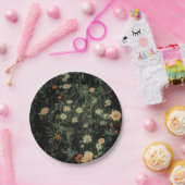 zwarte bloem papieren bordje (Feest)