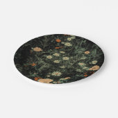 zwarte bloem papieren bordje (Gekanteld)