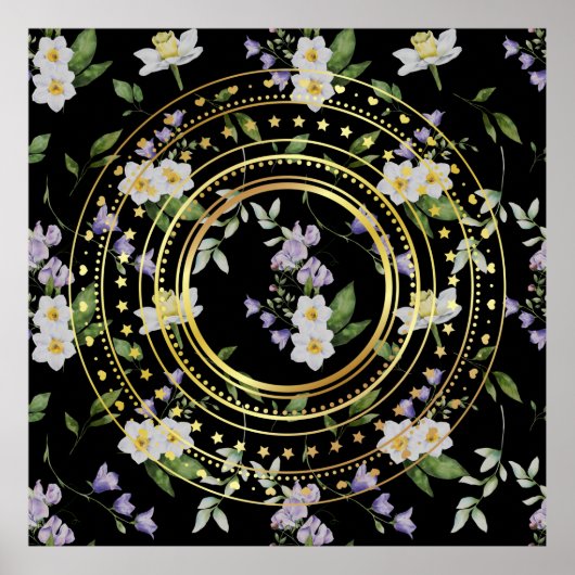 Zwarte bloem poster (Voorkant)