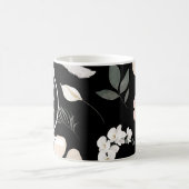 Zwarte bloem schrift koffiemok (Center)