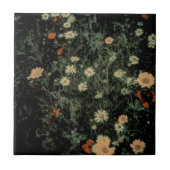 zwarte bloem tegeltje (Voorkant)