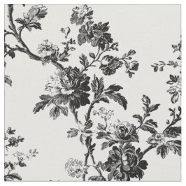 Zwarte Bloem Toile Herhaling Stof