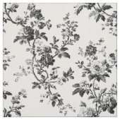 Zwarte Bloem Toile Herhaling Stof (Swatch)