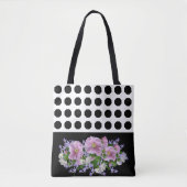 Zwarte bloem tote bag (Voorkant)
