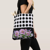 Zwarte bloem tote bag (Dichtbij)