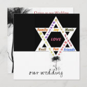 Zwarte Bloem van het joodse huwelijk Kaart (Voorkant / Achterkant)