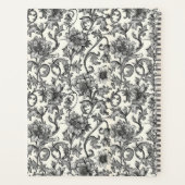 Zwarte Bloem William Morris Elegante Monogram Planner (Achterkant)