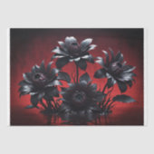 Zwarte bloemblaadjes stijgen - Decoupage - Tissuepapier (Voorkant)