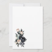 Zwarte Bloemboog Bruiloft After Party Kaart (Achterkant)