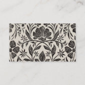 Zwarte Bloemen Baby shower Luier Raffle Kaart (Achterkant)