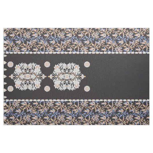 Zwarte bloemen behang. Boho Lace Textile Stof (Yard (91,4 cm))