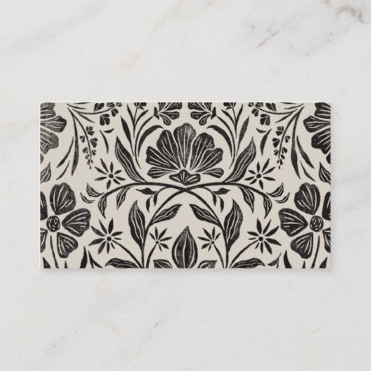 Zwarte Bloemen Boeken voor Baby Insert Kaart (Achterkant)