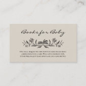 Zwarte Bloemen Boeken voor Baby Insert Kaart (Voorkant)