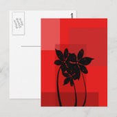 Zwarte bloemen briefkaart (Voorkant / Achterkant)