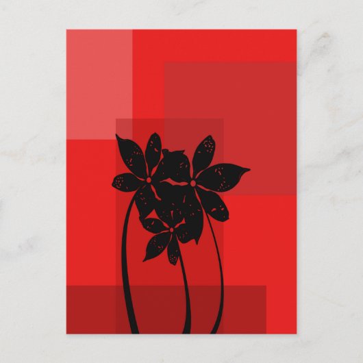 Zwarte bloemen briefkaart (Voorkant)