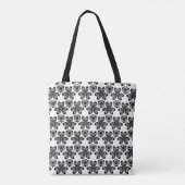 Zwarte bloemen canvas tassen. tote bag (Achterkant)