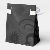 Zwarte Bloemen Chalkboard Tent met Lint Favor Box Bedankdoosjes (Achterkant)