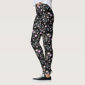 Zwarte Bloemen Dame Leggings (Links)
