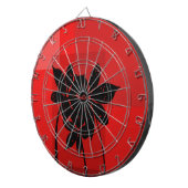 Zwarte bloemen dartbord (Voorkant Rechts)